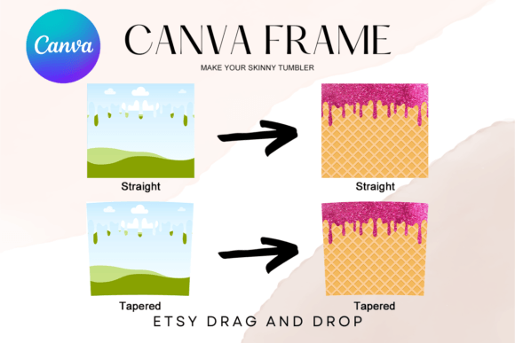 Customize Canva Frame Drip Tumbler Template 20oz Designs