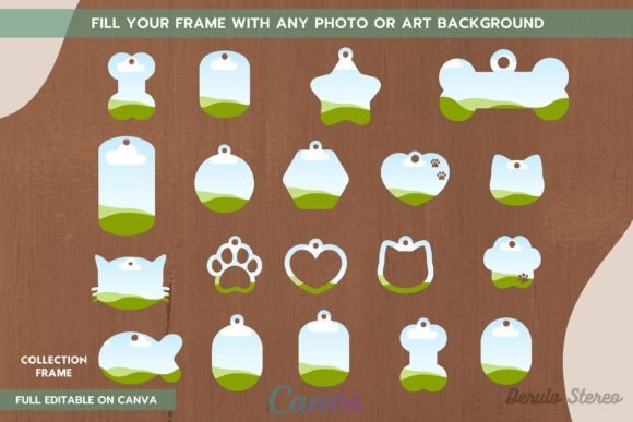 Dog Tag Collection Canva Frame: Instant Design Versatility