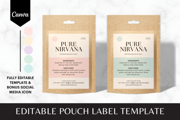 Editable Pouch Label Canva Template 3: Your Packaging Game-Changer