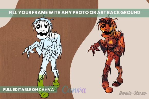 Halloween Zombie Character Canva Frame: Elevate Your Spooky Designs