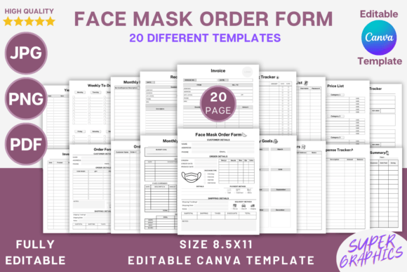 Organize Your Face Mask Business with This Editable Canva Template