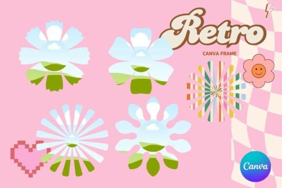 Retro Flower Canva Frame Add Photo_14: Your New Favorite Editable Template