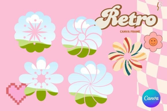 Retro Flower Canva Frame Add Photo_23: Your Editable Template Guide