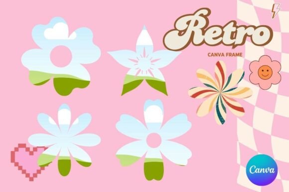 Retro Flower Canva Frame Add Photo_25: A Designer's Take
