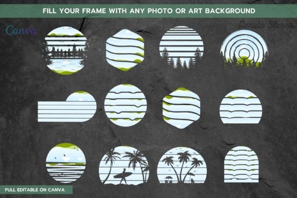 Retro Sunset Frame Collect: A Canva Frame for Modern Creatives