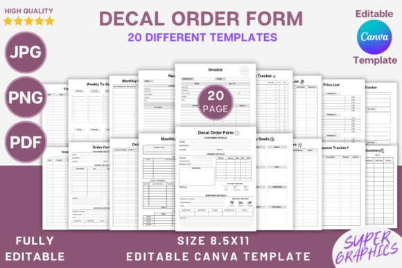 Streamline Your Business with This Editable Decal Order Form Canva Template