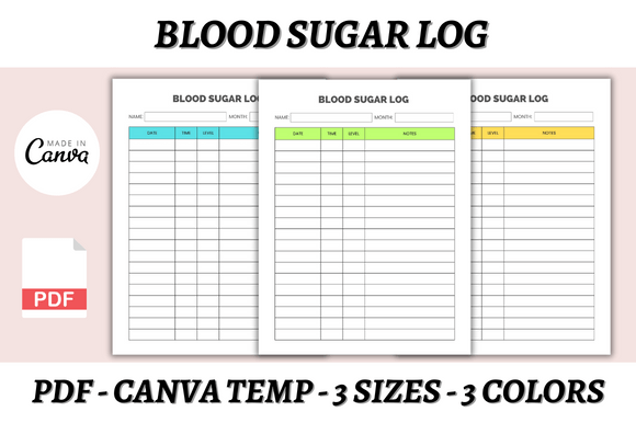 Streamline Your Health Tracking with a Blood Sugar Log Canva Template