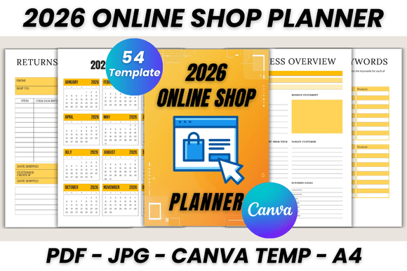 Streamline Your Success with the 2026 Online Shop Planner Canva Template