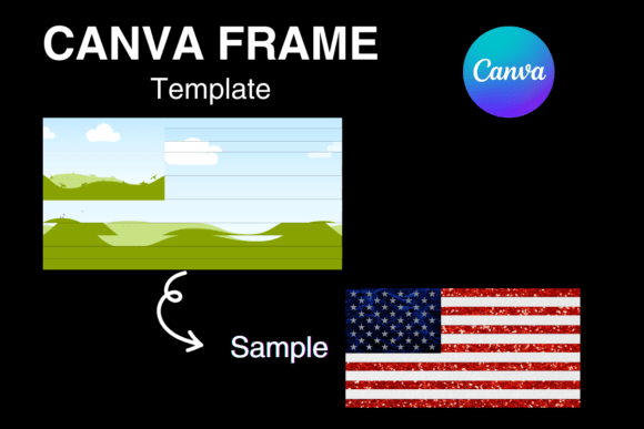 USA American Flag Patriotic Canva Frame: Elevate Your Digital Designs